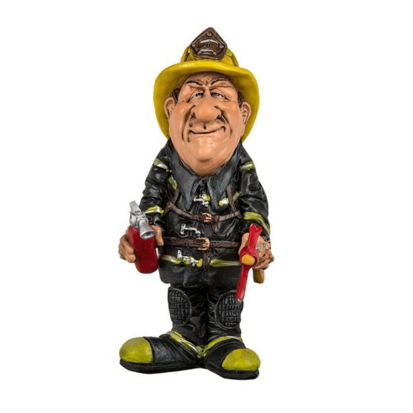 Figura de resina de profesion bombero