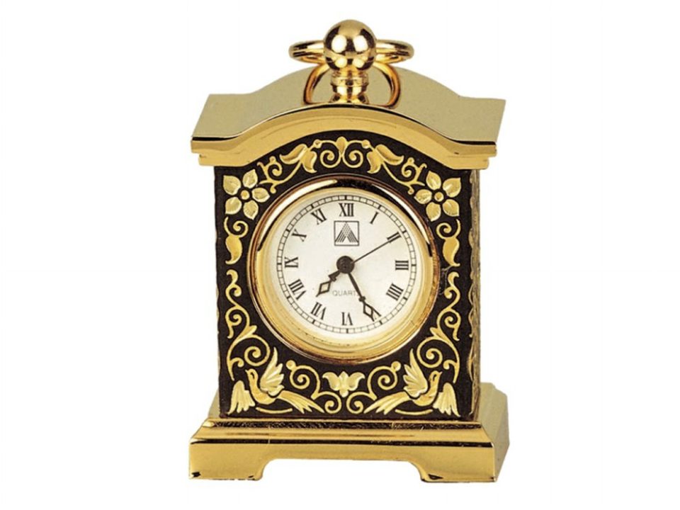 Mini reloj de oro damasquino