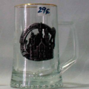 Jarra de cerveza alemana de cristal Neuschwanstein