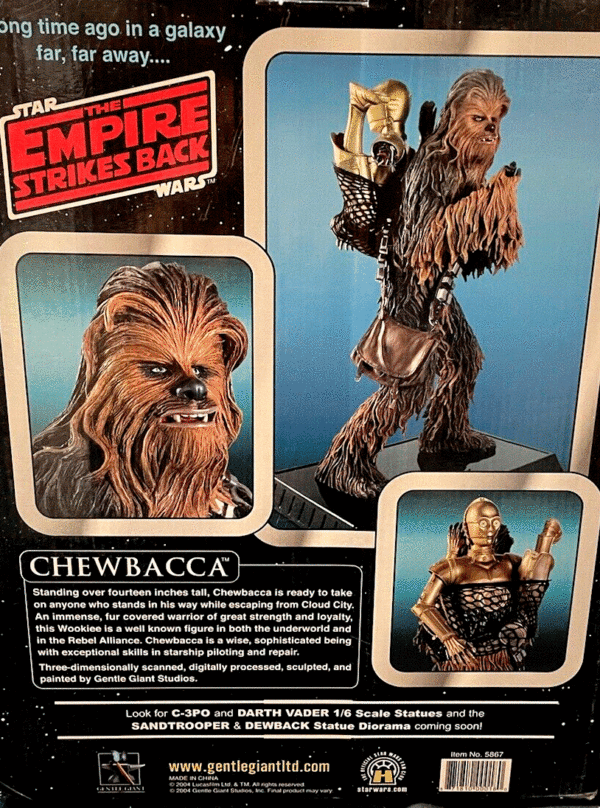 Estatua Chewbacca Star Wars escala: 1/6 y 15" de altura, edición limitada numerada