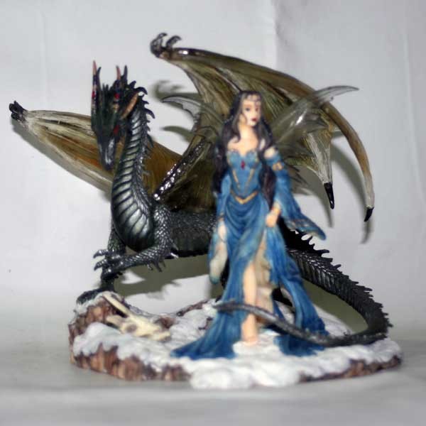 Fairy With A Black Dargon Resine figure